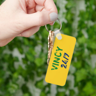 Het Eenvoudige Citaat van Vincy met Groene en Blau Sleutelhanger