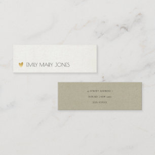 HET EENVOUDIGE ELEGANTE ADRES VAN DE TYPOGRAFIE MINI VISITEKAARTJE