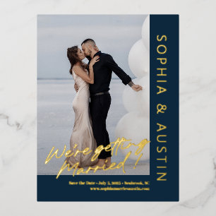 Het eenvoudige FOLIE van de Nota Wedding sparen he Uitnodiging Briefkaart