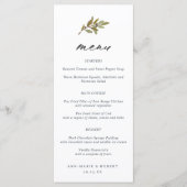 Het eenvoudige Olive Branch Calligraphy Wedding Me Menu (Voorkant)