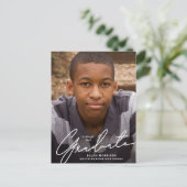 Het eenvoudige Witte Afstuderen van de Bekleding v Briefkaart (Staand voorkant)