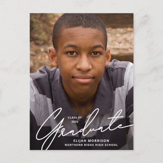 Het eenvoudige Witte Afstuderen van de Bekleding v Briefkaart (Voorkant)