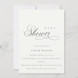 Het eenvoudige Zwarte Witte Baby shower van het Ma Bedankkaart