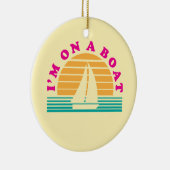 Het eenzame eiland op een boot keramisch ornament (Rechts)