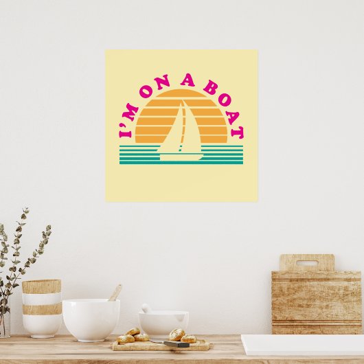 Het eenzame eiland op een boot poster (Keuken)