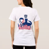 Het eerbanner wit Tri-Blend shirt (Achterkant)