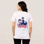 Het eerbanner wit Tri-Blend shirt (Achterkant volledig)