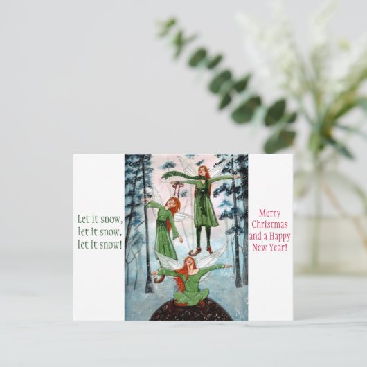 Het eerste Briefkaart van Kerstmis van Fairyphoria (Staand voorkant)