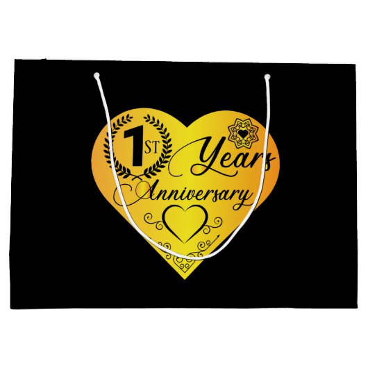 Het eerste jaar Jubileum hart Groot Cadeauzakje (Achterkant)