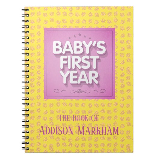 Het eerste jaar van de individuele baby notitieboek (Voorkant)