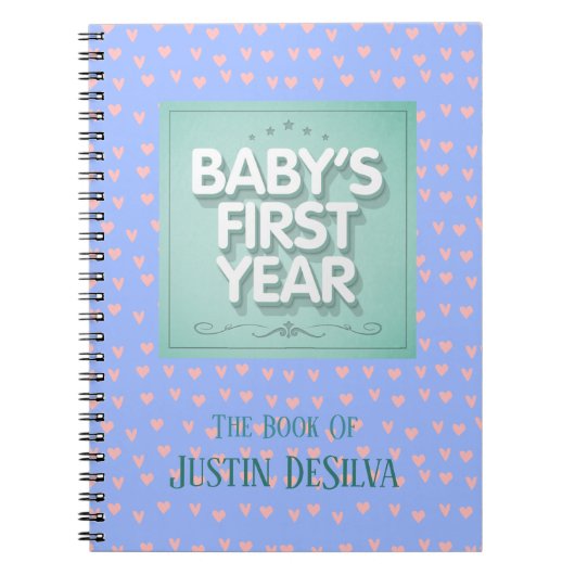 Het eerste jaar van de individuele baby notitieboek (Voorkant)
