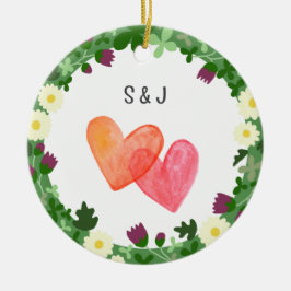 Het eerste kerstcadeau van het paar samen Pas getr Keramisch Ornament