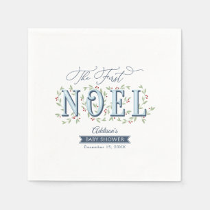 Het eerste Noel Baby Boy Christmas Baby shower Servet