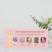 Het eerste verjaardagsjaar van een baby kaart (Staand voorkant)