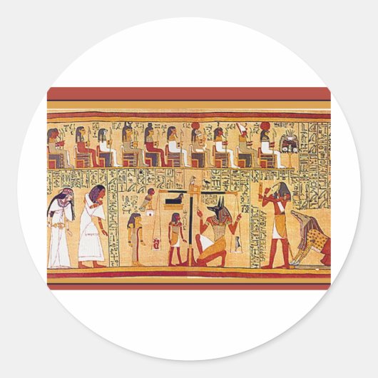 Het Egyptische dodenboek. Ronde Sticker (Voorkant)
