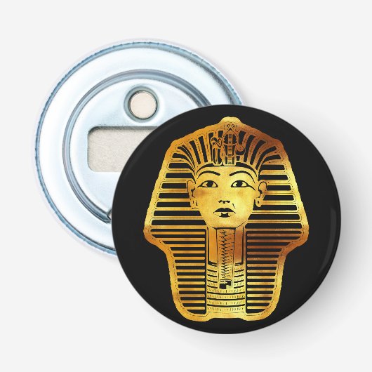 Het Egyptische gouden Toetanchamon masker Button Flesopener (Voorkant)