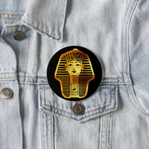 Het Egyptische Gouden Tutankhamun Masker Ronde Button 7,6 Cm