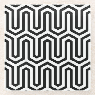 Het Egyptische zwart-witte motief van Deco - Glazen Onderzetter