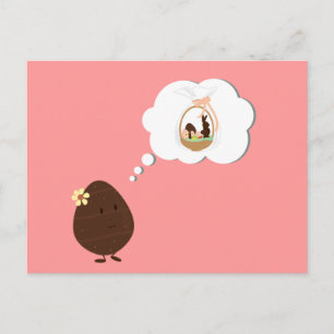 Het ei van de chocolade het denken aan een mand feestdagenkaart