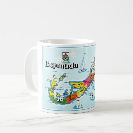 Het eiland Bermuda Kleurige mok (Voorkant links)