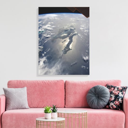 Het eiland Hispaniola met Sunglin Canvas Afdruk (Insitu (Woonkamer))