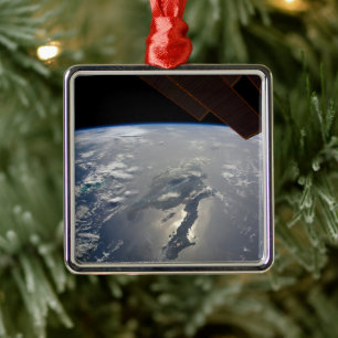 Het eiland Hispaniola met Sunglin Metalen Ornament