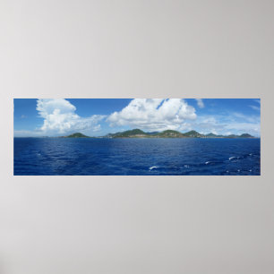 Het eiland Saint Martin tijdens een zonnige dag Poster