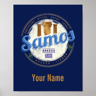 Het eiland Samos in Griekenland heeft de  vakantie Poster