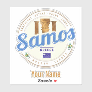 Het eiland Samos in Griekenland heeft de  vakantie Sticker