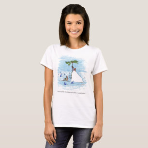 Het eiland was de cartoonshirt van de vrouwen van t-shirt
