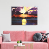 HET EILAND ZONSONDERGANG canvas schilderij Afdruk (Insitu (Woonkamer))