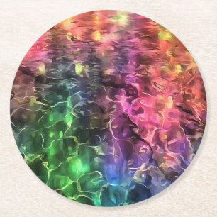Het einde van de Abstracte kunst van de regenboogs Ronde Kartonnen Onderzetter