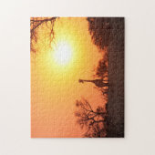 Het einde van de dag op de Afrikaanse vlakten. Legpuzzel (Verticaal)