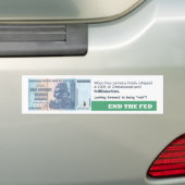 Het einde van de Fed - Zimbabwaanse munteenheid Bumpersticker (Op auto)