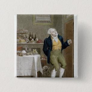 Het einde van de gastronomen vierkante button 5,1 cm