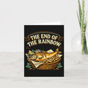 Het einde van de regenboog grappige fish and chips kaart