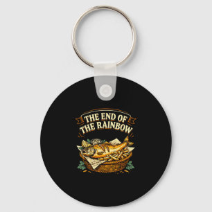 Het einde van de regenboog grappige fish and chips sleutelhanger