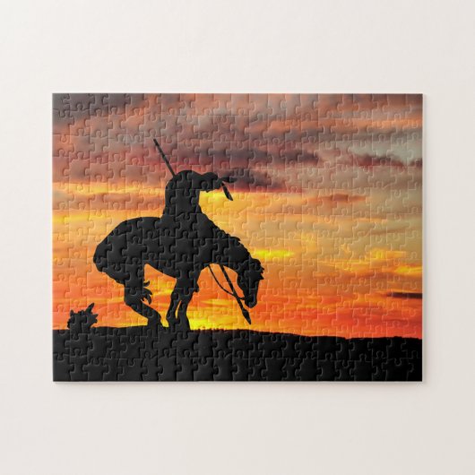 Het einde van de Trail Silhouette Jigzaag Puzzle Legpuzzel (Horizontaal)
