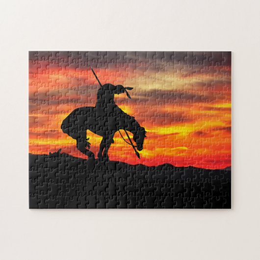 Het einde van de Trail Silhouette Jigzaag Puzzle Legpuzzel (Horizontaal)
