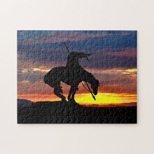 Het einde van de Trail Silhouette Jigzaag Puzzle Legpuzzel (Horizontaal)
