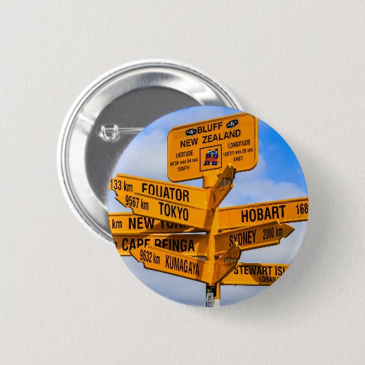 Het einde van de weg ronde button 5,7 cm (Voorkant /achterkant)