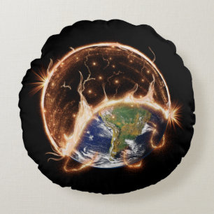 Het einde van de wereld rond kussen. kussen