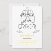 Het einde van een fout Champagne scheidingsfeest Kaart (Voorkant)