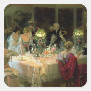 Het einde van het eten, 1913 vierkante sticker
