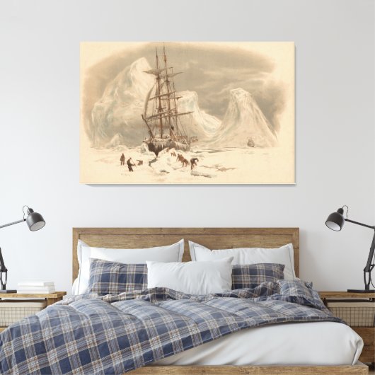 Het einde van het land. Cornwall Canvas Afdruk (Insitu (Slaapkamer))