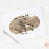 Het einde van het spoor ovale sticker (Envelop)