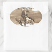 Het einde van het spoor ovale sticker (Tas)