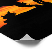 Het einde van het Trail Sihouette op het Sunset Po Poster (Hoek)