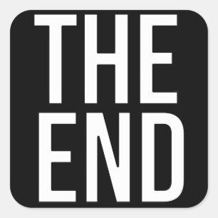 Het einde vierkante sticker
