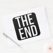 Het einde vierkante sticker (Envelop)